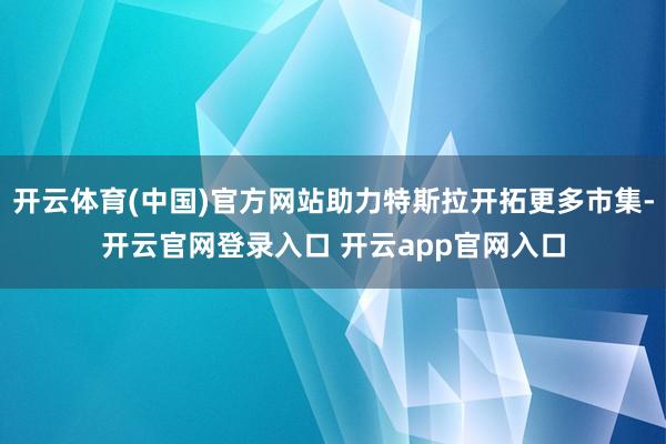 开云体育(中国)官方网站助力特斯拉开拓更多市集-开云官网登录入口 开云app官网入口