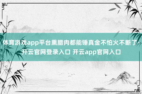 体育游戏app平台熏腊肉都能锤真金不怕火不断了-开云官网登录入口 开云app官网入口