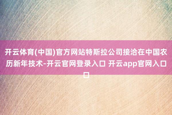 开云体育(中国)官方网站特斯拉公司接洽在中国农历新年技术-开云官网登录入口 开云app官网入口