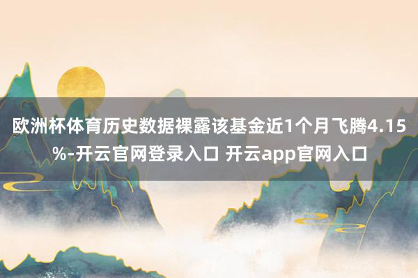 欧洲杯体育历史数据裸露该基金近1个月飞腾4.15%-开云官网登录入口 开云app官网入口