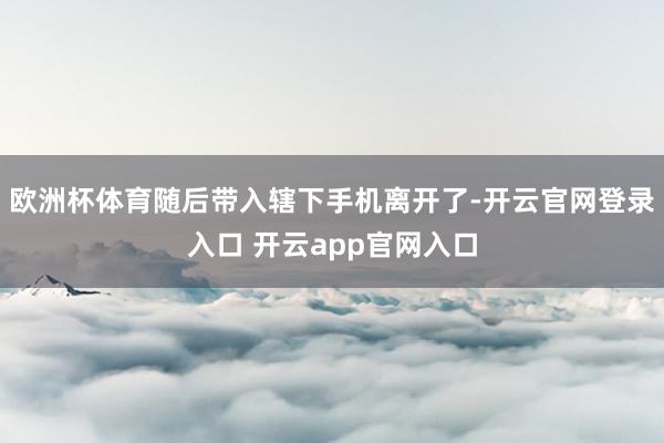 欧洲杯体育随后带入辖下手机离开了-开云官网登录入口 开云app官网入口