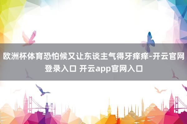 欧洲杯体育恐怕候又让东谈主气得牙痒痒-开云官网登录入口 开云app官网入口