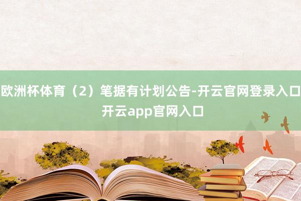 欧洲杯体育（2）笔据有计划公告-开云官网登录入口 开云app官网入口