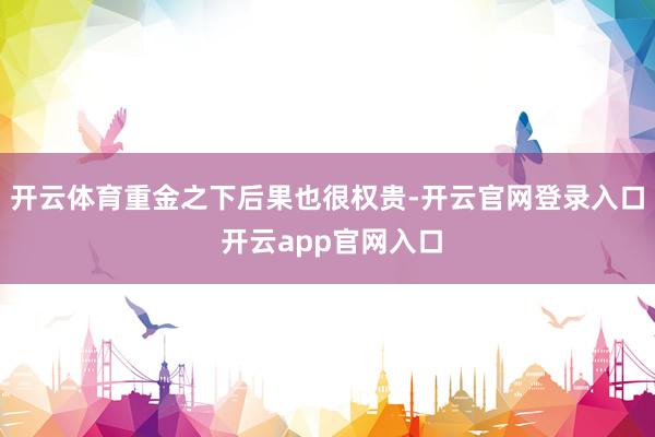 开云体育重金之下后果也很权贵-开云官网登录入口 开云app官网入口