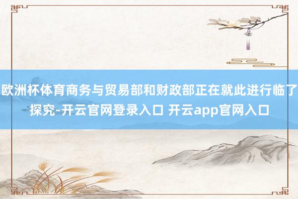 欧洲杯体育商务与贸易部和财政部正在就此进行临了探究-开云官网登录入口 开云app官网入口