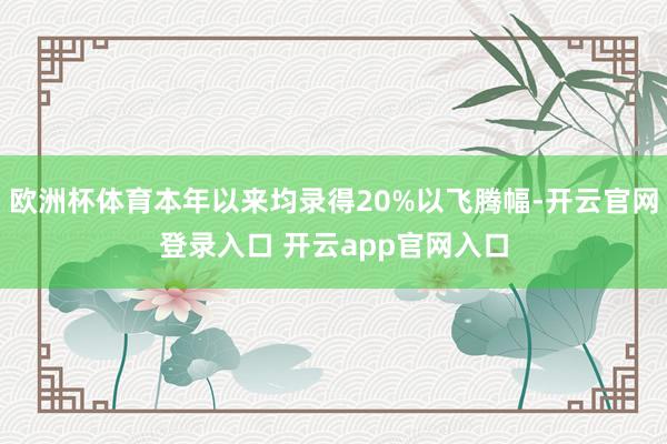 欧洲杯体育本年以来均录得20%以飞腾幅-开云官网登录入口 开云app官网入口
