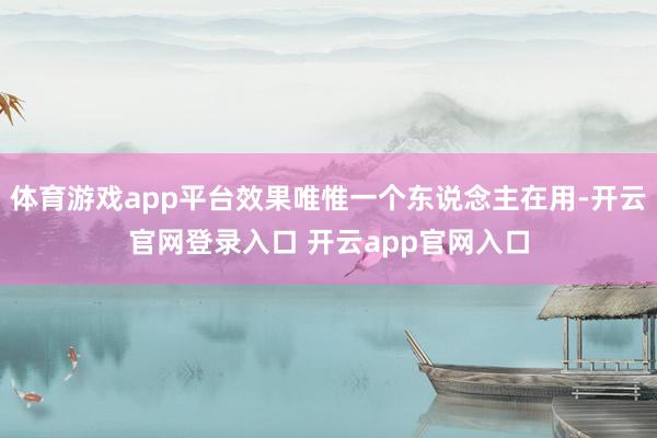 体育游戏app平台效果唯惟一个东说念主在用-开云官网登录入口 开云app官网入口