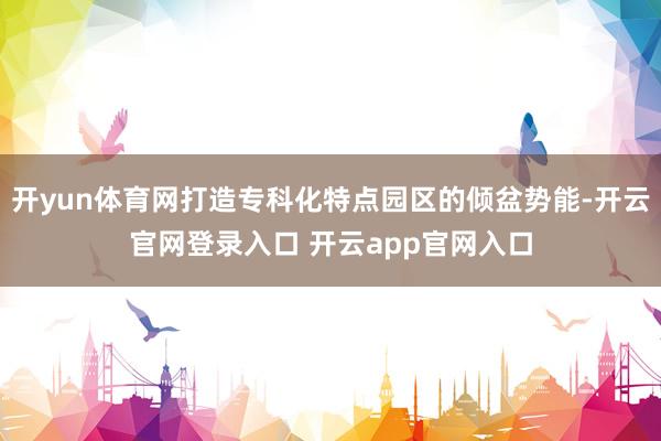 开yun体育网打造专科化特点园区的倾盆势能-开云官网登录入口 开云app官网入口
