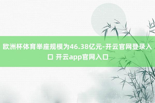 欧洲杯体育举座规模为46.38亿元-开云官网登录入口 开云app官网入口