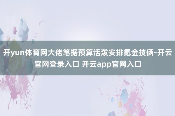 开yun体育网大佬笔据预算活泼安排氪金技俩-开云官网登录入口 开云app官网入口