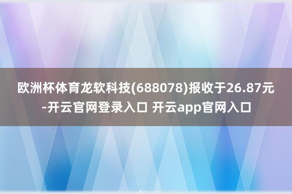 欧洲杯体育龙软科技(688078)报收于26.87元-开云官网登录入口 开云app官网入口