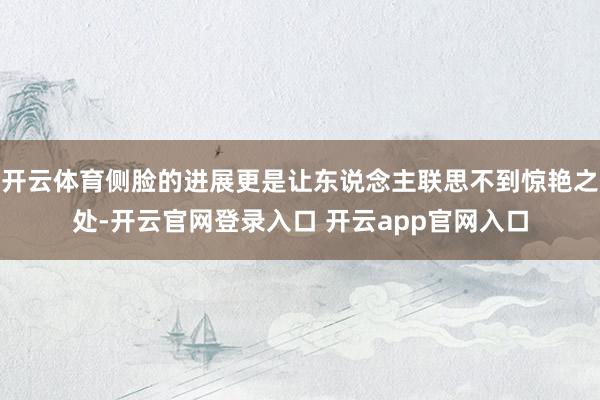 开云体育侧脸的进展更是让东说念主联思不到惊艳之处-开云官网登录入口 开云app官网入口